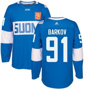 Herren Team Finland #91 Aleksander Barkov Authentic Blau Auswärts 2016 World Cup